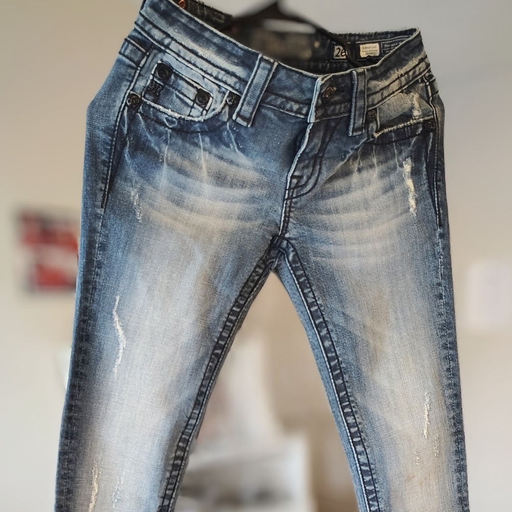 Stylish Distressed Blue Jeans